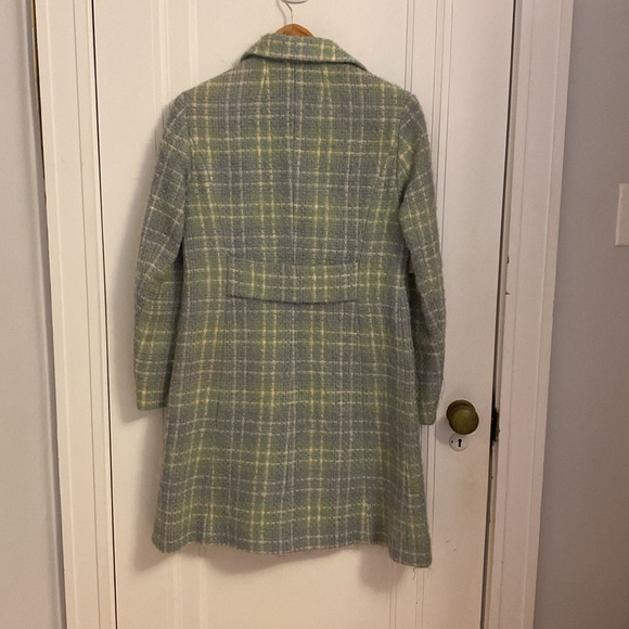 Wool & Mohair Coat - Blue, green and cream check - Picture 2 of 4